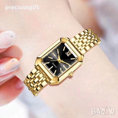 Дамски комплект от 5 части - часовник, колие, гривна, обеци и пръстен, снимка 4 - Дамски - 54139058