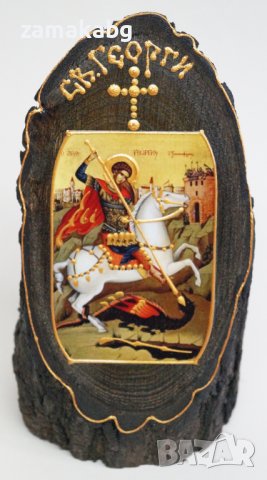 Ръчно изработена репродукция на икона върху естествено дърво - Св. Георги