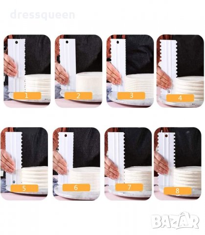 3131 Двустранни сладкарски шпатули за торти, комплект от 4 броя, снимка 8 - Други - 34238638