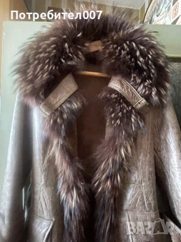 Палто- естествена кожа и гарнитура от лисица , снимка 2 - Палта, манта - 53912677