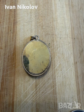 Сребърна висулка с позлата Арт Деко, снимка 4 - Колиета, медальони, синджири - 54183034