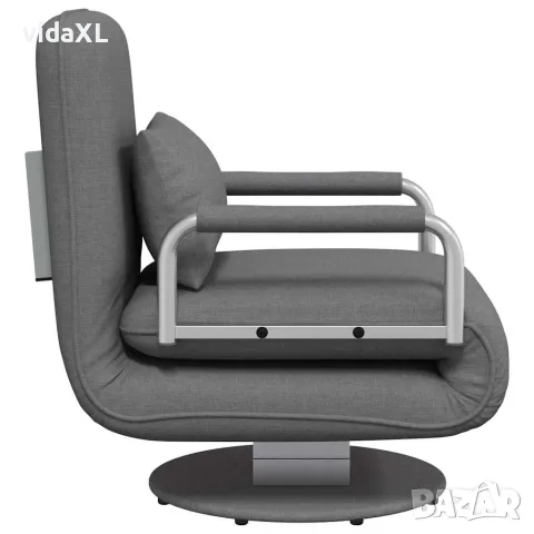 vidaXL Въртящ се разтегателен фотьойл, тъмносив, текстил, снимка 6 - Дивани и мека мебел - 56146391