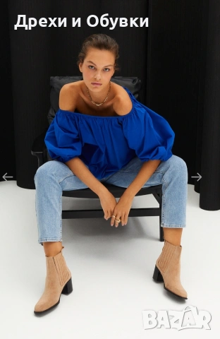 Синя лятна блуза памучна материя , снимка 9 - Туники - 54138675