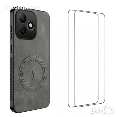 WANLONFENG SD Магнитен Калъф за Honor 600 Lite 5G - PC+TPU, Nappa текстура, 2 стъкла, 4 цвята, снимка 2 - Калъфи, кейсове - 54226445