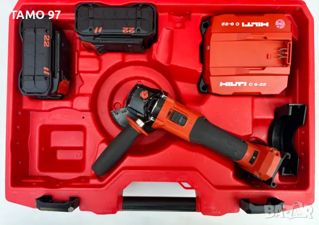 Hilti AG 4S-22 Nuron - Безчетков ъглошлайф с потенциометър 2x22V 8.0Ah, снимка 2 - Други инструменти - 50060412