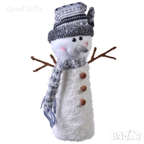 Коледен Снежен човек, Сива шапка, 30см