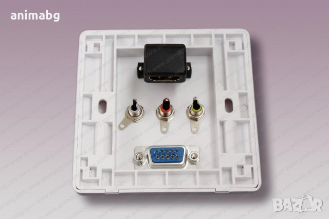 ANIMABG Розетка за стена HDMI, VGA и 3 x AV, снимка 3 - Друга електроника - 35550931