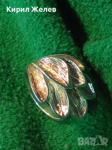 РАЗКОШЕН ФЛОРАЛЕН СРЕБЪРЕН ПРЪСТЕН СРЕБРО 925 с БЯЛА ПОЗЛАТА ХУДОЖЕСТВЕНА БИЖУТЕРСКА ИЗРАБОТКА 49297, снимка 12 - Пръстени - 49866081