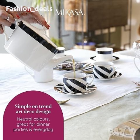 Нов Фин Mikasa Luxe Deco Чайник с Инфузер за Чай Подарък дом кухня порцелан, снимка 9 - Други стоки за дома - 42822868