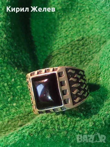 СТИЛНО ОРНАМЕНТИРАН СКЪПОЦЕНЕН СРЕБЪРЕН ПРЪСТЕН ЛАКИРАНО СРЕБРО 925 с ШЛИФОВАН ЧЕРЕН ОНИКС 49305, снимка 13 - Пръстени - 49366063