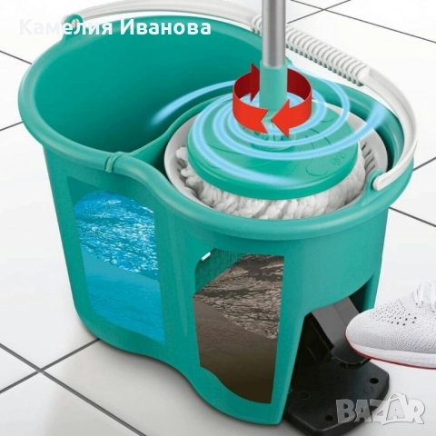 Иновативна кофа за моп за бързо и лесно почистване - CLEANmaxx Power Mop с двукамерна филтъра