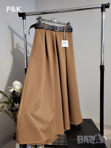 Панталон с широки крачоли и колан