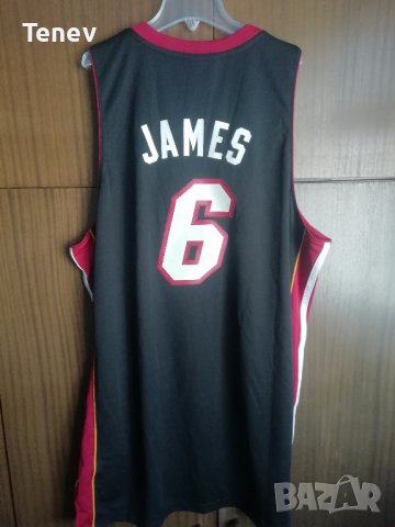 NBA Lebron James Miami Heat Adidas Jersey оригинален потник Леброн Джеймс Адидас Маями Хийт , снимка 2 - Спортни дрехи, екипи - 37288375