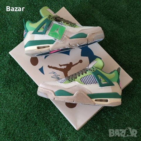Nike Air Jordan 4 Green Snorlax Нови Оригинални Обувки Размер 38 Номер Маратонки Кецове, снимка 7 - Маратонки - 44221282