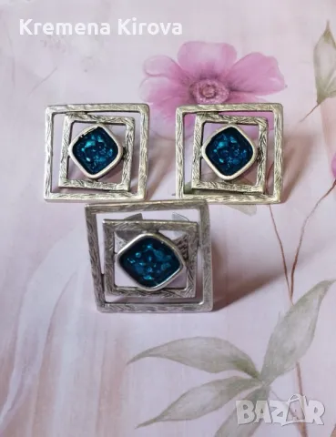 Дамски комплекти обеци и пръстен със смола. Бижута Луди гъби. Идея за подарък., снимка 2 - Бижутерийни комплекти - 49568564