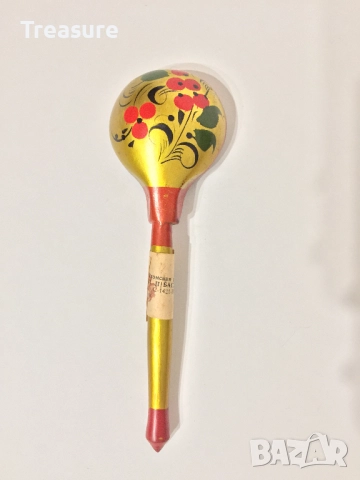 Дървена лъжица Хохлома 19 см., снимка 3 - Антикварни и старинни предмети - 40953413