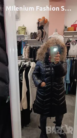 Дамско зимно яке с естествен косъм