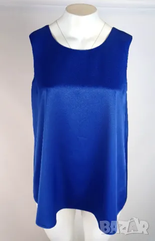 XXL Топ от сатен в турско синьо