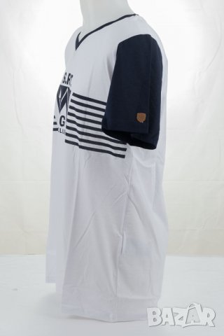 Мъжка памучна тениска в бяло и тъмносиньо марка Sir Raymond Tailor , снимка 3 - Тениски - 30991017