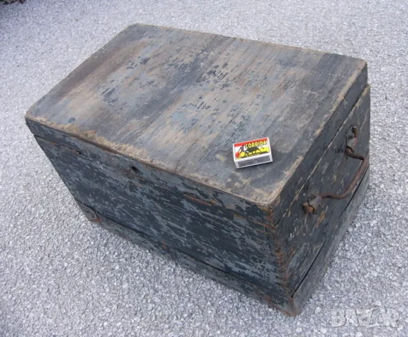 Оригинал Български Войнишки Дървен САНДЪК 59x33x31 см Армейски Военен Куфар Ракла БА 1940-те БАРТЕР, снимка 4 - Антикварни и старинни предмети - 49153795
