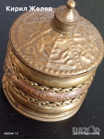 Арабска медна кутия за хапчета рядка за КОЛЕКЦИЯ ДЕКОРАЦИЯ 44221, снимка 6 - Други ценни предмети - 51757141