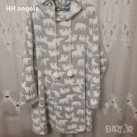 топъл плюшен суитчър с качулка , снимка 1