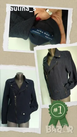 Черно яке с висока качулка и кожен ефект "H&M"  , снимка 12 - Якета - 35850360