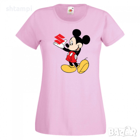 Дамска тениска Mickey Mouse Suzuki .Подарък,Изненада,, снимка 4 - Тениски - 36529393