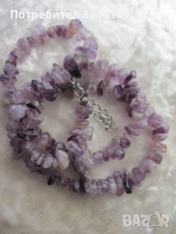 Комплект гривни и колие - аметист, снимка 3 - Бижутерийни комплекти - 51644635