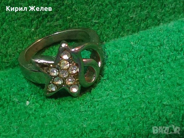 КРАСИВ ФЛОРАЛЕН СРЕБРИСТ КРИСТАЛЕН МОДЕН АРТ ПРЪСТЕН 9105, снимка 2 - Пръстени - 37442754