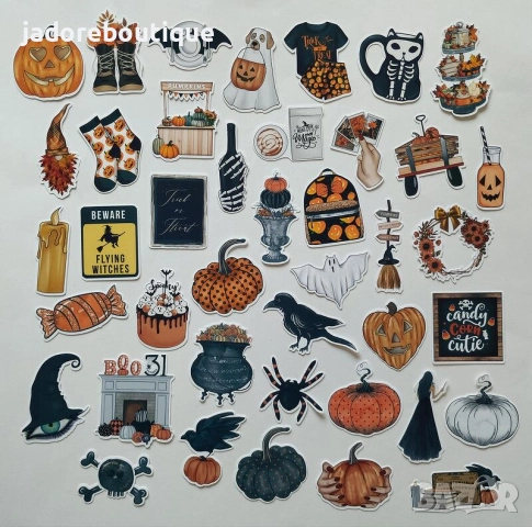 Дизайнерски скрапбук стикери Есен/ Хелоуин различни видове, снимка 3 - Други - 42119125