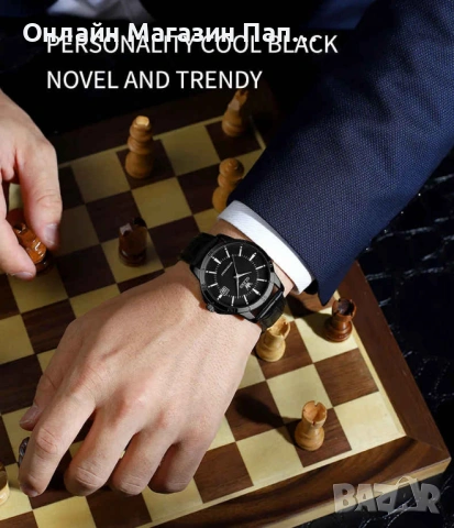 OLEVS TY716 мъжки кварцов часовник с кожена каишка, календар, водоустойчив, снимка 14 - Мъжки - 53208991