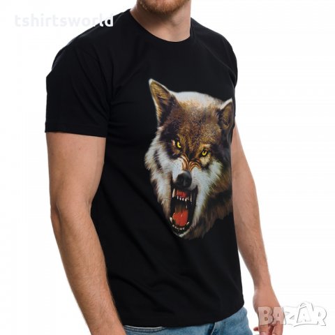 Нова мъжка тениска с дигитален печат Зъбат вълк, Серия Вълци, снимка 7 - Тениски - 27597329