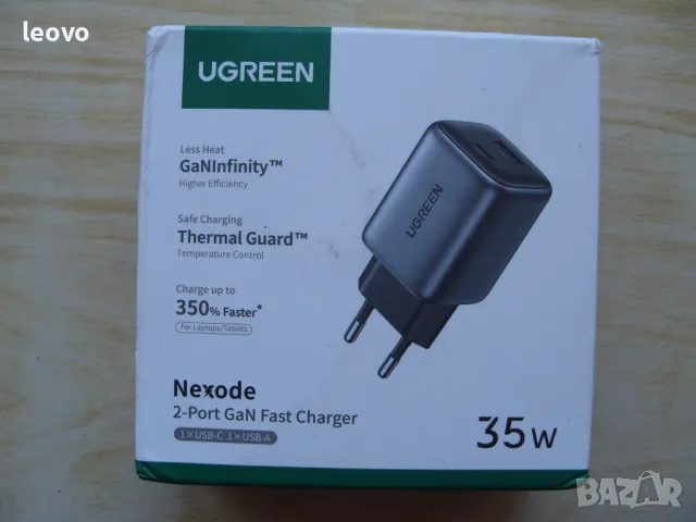 Висококачествено зарядно UGREEN, 35W, GAN технология, снимка 2 - Оригинални зарядни - 48272762