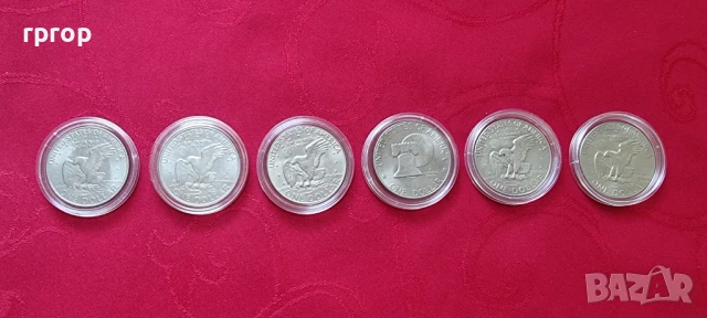 Оригинална монета. САЩ. Долар. Един Американски долар .6 бройки различни години.