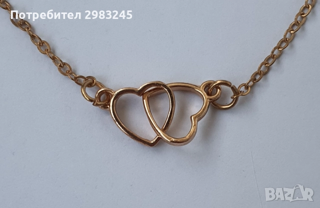 Златисто колие "Вплетени сърца"