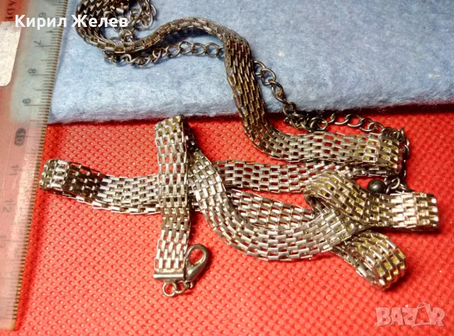 ШАРМАНТНО ПОСРЕБРЕНО ДАМСКО ВИНТИДЖ АРТ КОЛАНЧЕ от БЛАГОРОДНА СТОМАНА 47452