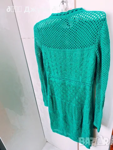 Рокля с камъни от памучно плетиво, снимка 6 - Рокли - 49300672