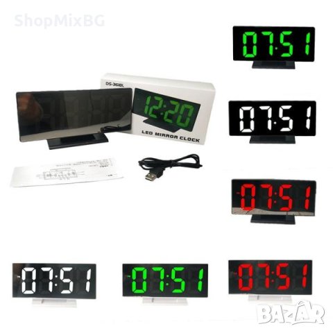 Настолен LED Часовник Smart Technology DS-3618L ,Термометър , Календар, снимка 5 - Други - 38327210