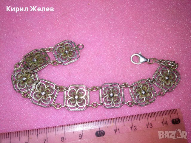 СТАРИННА ФЛОРАЛНА ФИЛИГРАННА СРЕБЪРНА ГРИВНА СРЕБРО 925 МАЙСТОРСКА РЪЧНА ИЗРАБОТКА 41880, снимка 3 - Антикварни и старинни предмети - 44394258