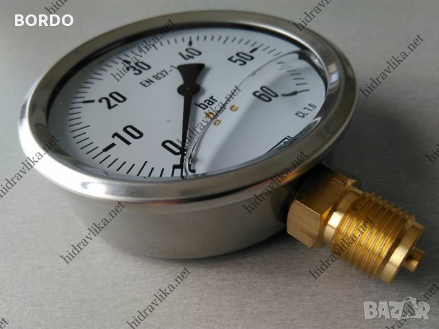 Манометър с глицерин WIKA - Ф100/0-60 bar (радиален), снимка 2 - Резервни части за машини - 30741374