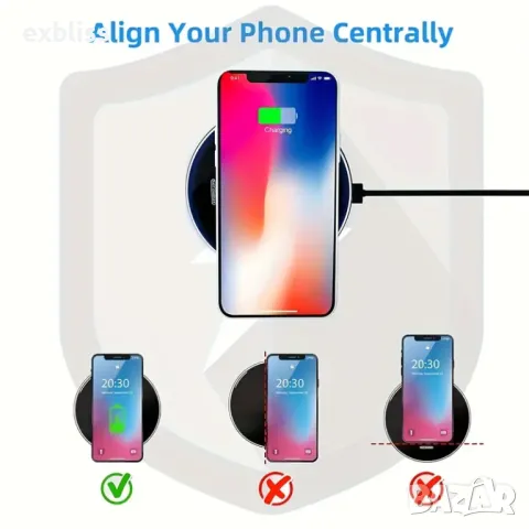 Безжично зарядно 3А 15W Fast Charge, снимка 3 - Друга електроника - 49167892