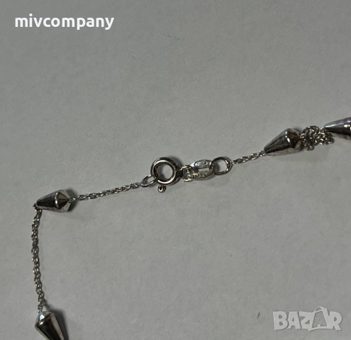 Сребърна гривна за крак 2.52гр.26см., снимка 2 - Гривни - 53178657