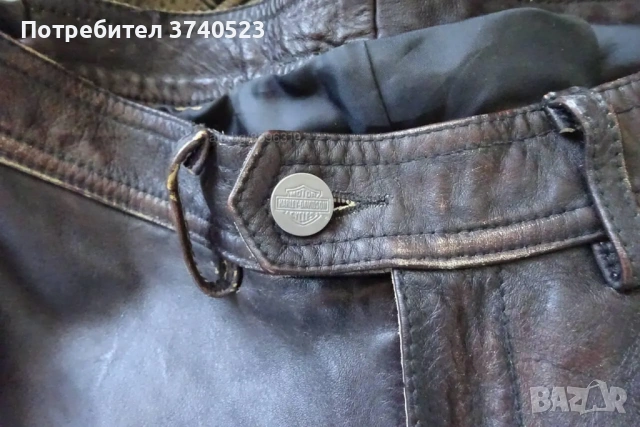 НОВИ Оригинални дамски панталони HARLEY DAVIDSON от естествена кожа - тъмнокафяви - размер 29, снимка 2 - Спортна екипировка - 54318718
