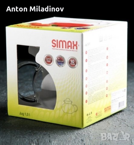 Стъклена кана с вместимост 1 лт. SIMAX, снимка 2 - Прибори за хранене, готвене и сервиране - 31731643