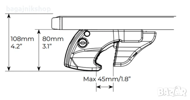 Напречни греди MENABO Fender Black 120 см - Черни, снимка 5 - Аксесоари и консумативи - 51362334