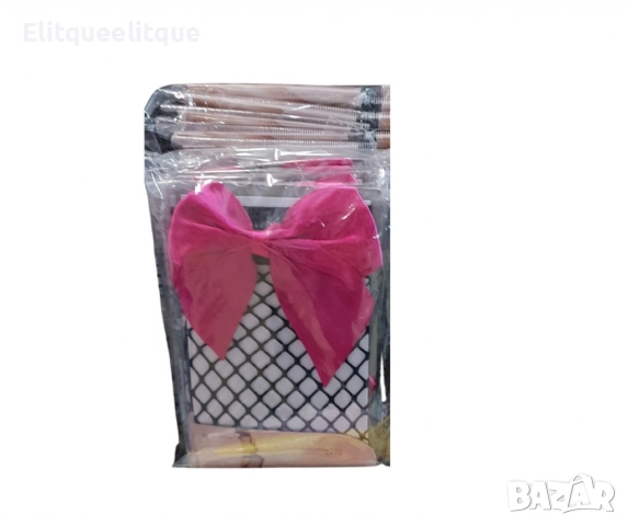 Къси чорапи от черна мрежа, с панделка, снимка 3 - Дамски чорапи - 52346577