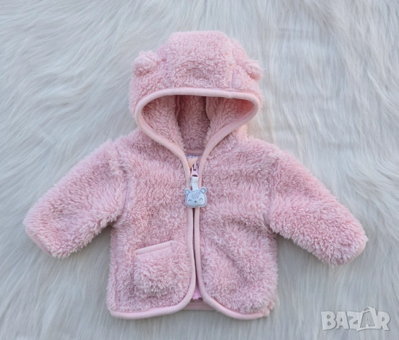 Бебешки пухен суичър за новородено, снимка 6 - Жилетки и елечета за бебе - 53911433