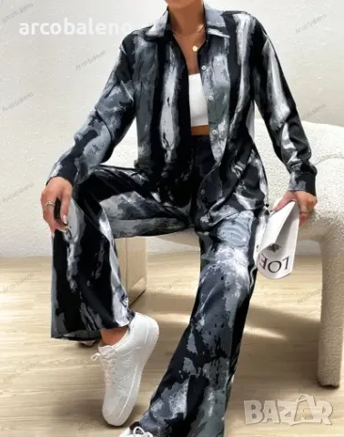 Ежедневен моден дамски комплект от две части с щампа, 3цвята , снимка 4 - Комплекти - 42026505