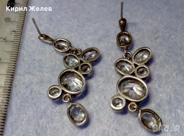 СКЪПОЦЕННИ СРЕБЪРНИ ОБЕЦИ РОДИРАНО СРЕБРО 925 с ЮВЕЛИРНО ФАСЕТИРАН МОЙСАНИТ ЧАСТ от КОМПЛЕКТ 38702, снимка 10 - Обеци - 50335953